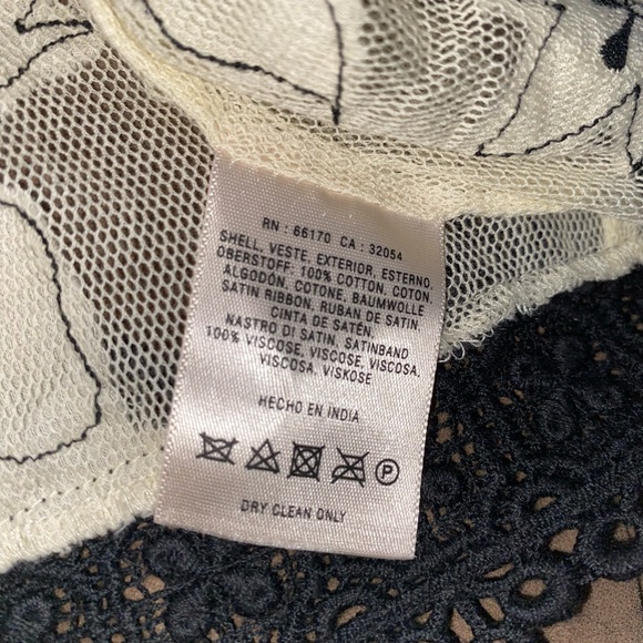 Anthropologie Leifnotes Agraffe Sheer Lace Cardigan Removable Beaded Collar10 - Picture 14 of 14